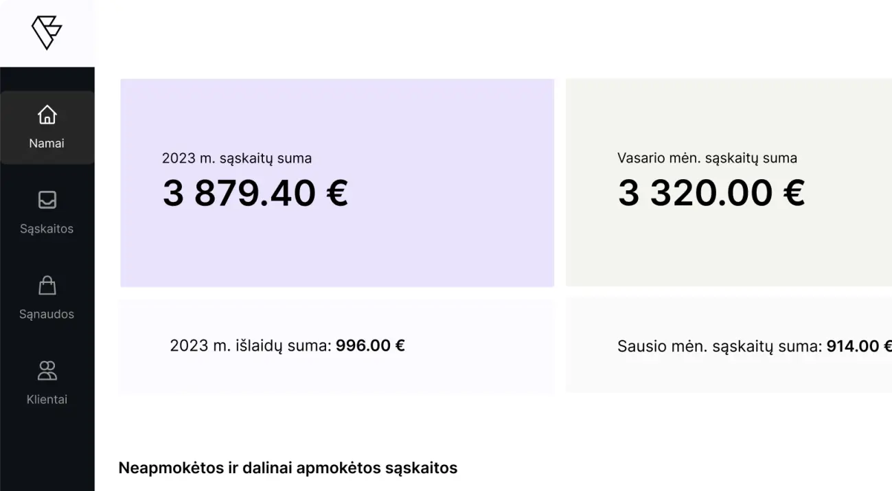 Ieškai, su kuo išrašyti sąskaitą faktūrą?